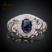 Free shipping brand Fashion Jewelry silver Plated vintage big crystal CZ diamond ruby lord of the