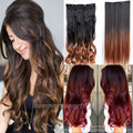 23 25 100 Real Thick One Piece Full Head Ombre Clip in Hair Extensions 5Clips ins