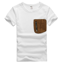 models original single patch pocket zipper cotton short t-shirts For Summer BabyT-shirt