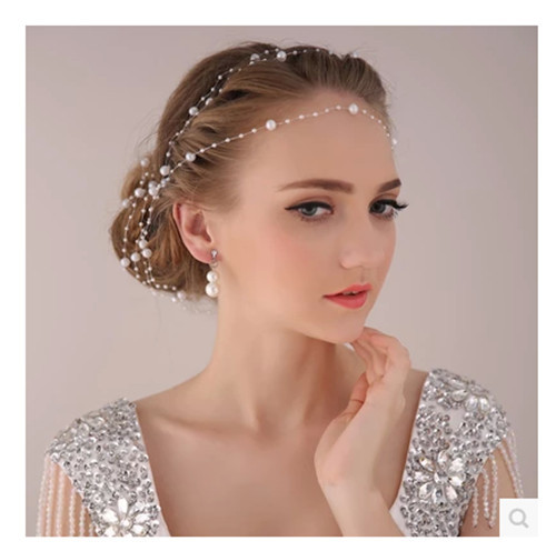  New Fashion Synthetic Pearl Party Bridal Head Chain Line Hair Accessory Wedding Hair Accessories Hairbands