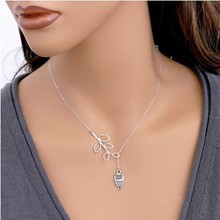 8 Style 2015 New Fashion Simple Link Chain 8 Bird Necklace Cross Silver Plated Owl Necklaces&Pendants For Women Jewelry A523