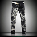 High Quality Printed Jeans Men Fashion Elastic Black Pants Hot Sale Designer Skinny Jeans Casual Biker
