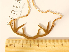 Europe Vintage Style Gold Deer Horn Antlers Necklaces Pendants Choker Chain Necklace For Women Jewelry X