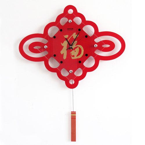 Drow chinese knot art wall clock festive chinese style big wall clock