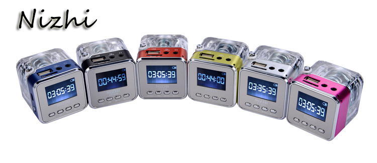 NIZHI TT-029 Colorful LED DISPLAY MINI SPEAKER Portable Stereo Audio USB FM Display Lyrics Singer Support Any Language NIZHI TT-029 Colorful LED DISPLAY MINI SPEAKER Portable Stereo Audio USB FM Display Lyrics Singer Support Any Language