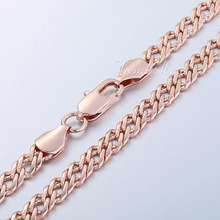 6.5mm Curb 18K Rose Gold Filled Necklace Mens Womens Link Chain Top Quality Wholesale bulk  Christmas gift Fashion Jewelry GN107