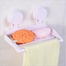 2016 Hot Strong Suction Bathroom Shower Accessory Sucker Shelf Bathroom Kitchen Storage Rack Soap towel Holder White