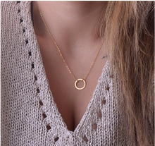 necklace fashion fine jewelry statement summer jewelry necklaces & pendants women collier colares choker Circle rose gold chains