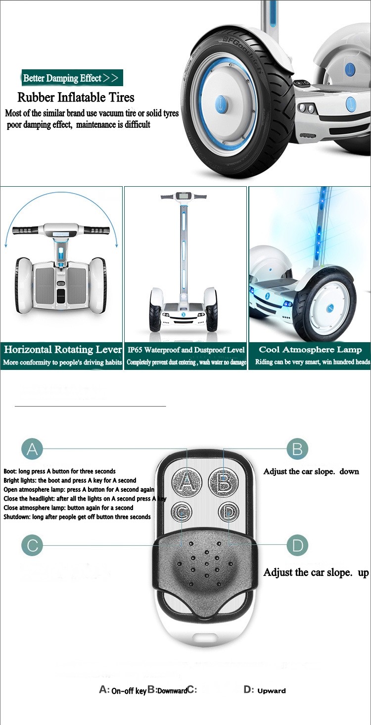 15 Inch High Tech Materials two-Wheel Self balancing scooter transporter Vehicle off road Motocross Hoverboard with LED Display 12