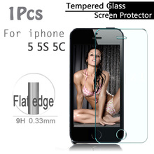 Real! Explosion Proof LCD Clear Front Premium Tempered Glass Screen Protector Film Guard For Apple For iPhone 5 5S 5C Screen