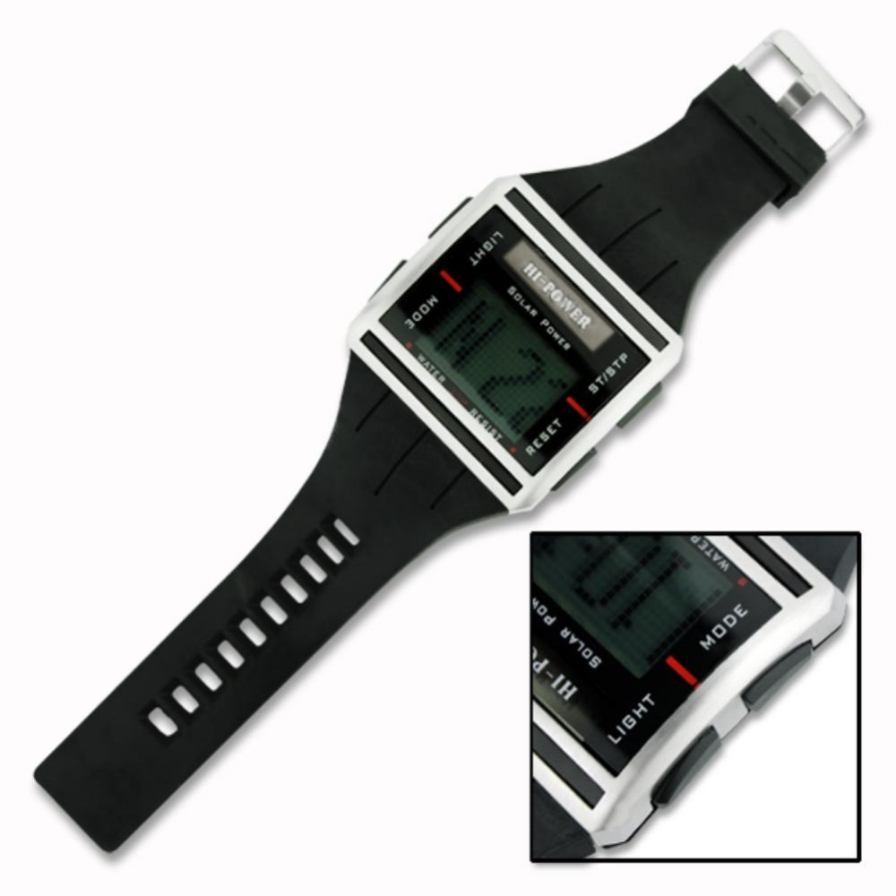 Solar Power Sport Back Light Digital Mens Wrist Watch Time Stopwatch EN0085