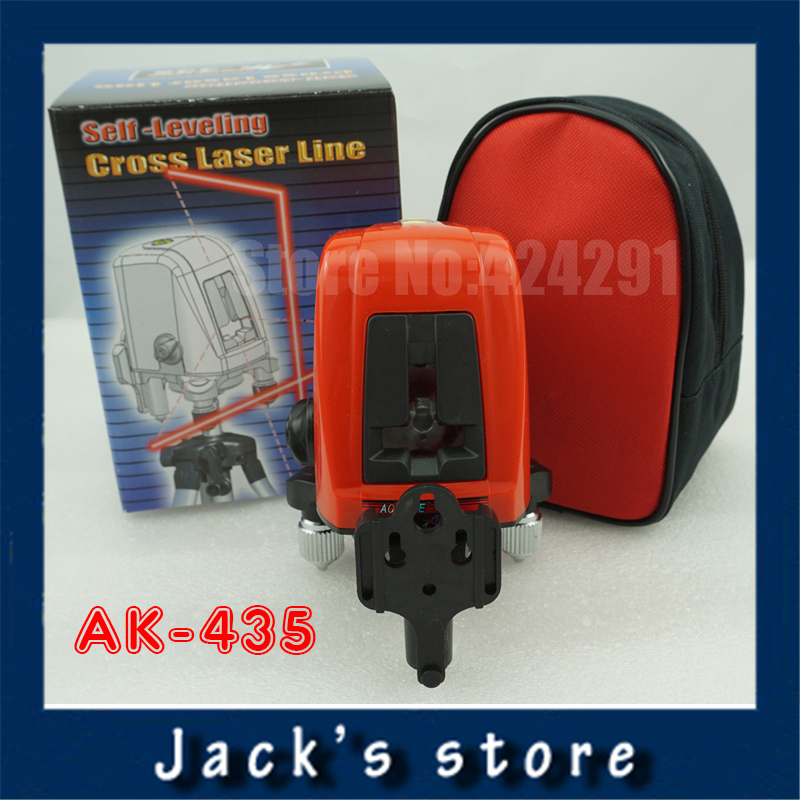 Freeshipping AK435 360degree self leveling Cross Laser Level 1V1H Red 2 line 1 point HOT SALE