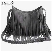 2015 Hot Sale Tassel Women Leather Handbags Cross Body Shoulder Bags Fashion Messenger Bags Suede Fringe