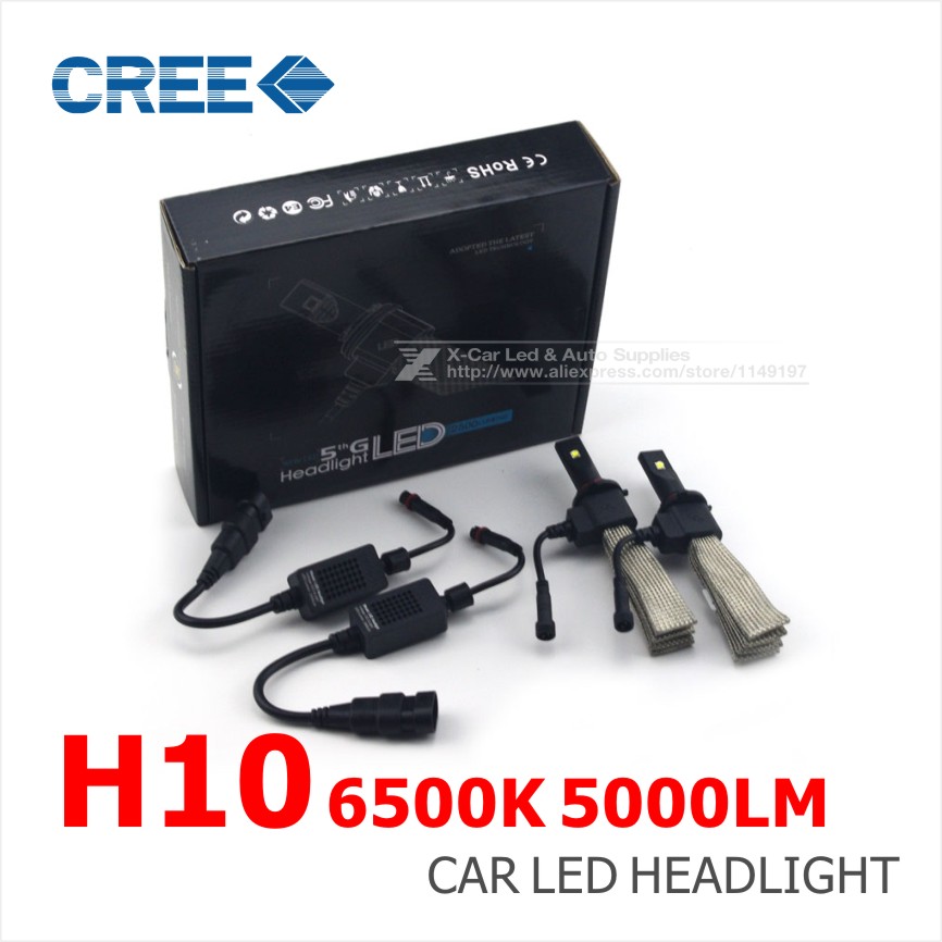 2016 40W 5000LM H10 Cree LED Headlight Conversion Kit Driving Lamp Bulb Xenon Motorcycle Car Light Source 6000K ALL IN ONE