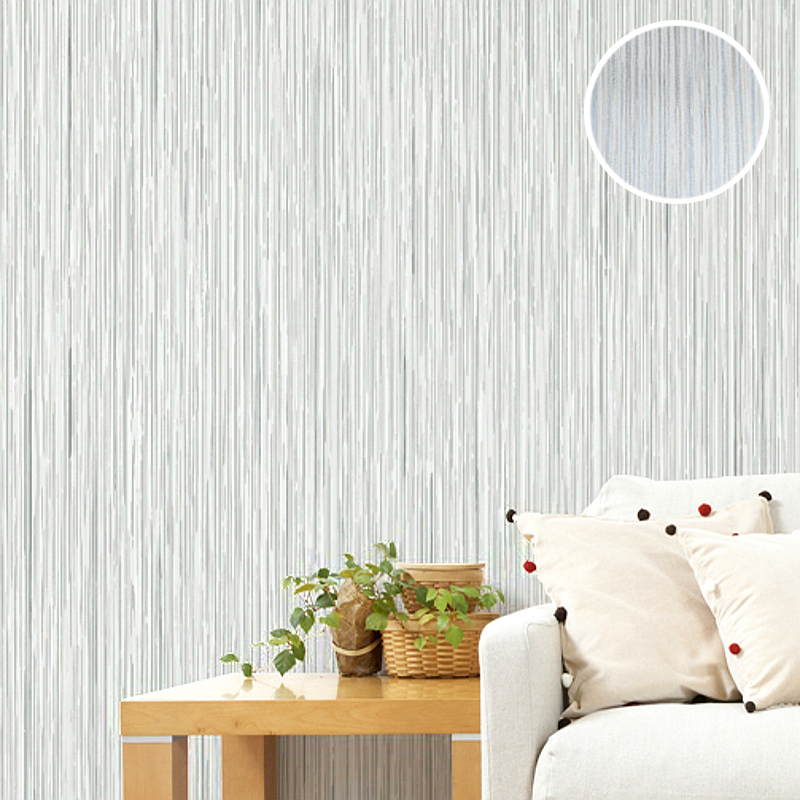 Plain Classic Silver Grey Vertical Stripes Wallpaper Textured Embossed Wall Paper For Room Decor