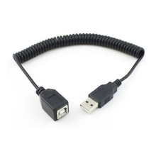 100pcs 150cm 1.5m USB 2.0 A Male to B Type Female Extension Stretch Cable for Printer Scanner & Hard Disk,Free Shipping by FedEx
