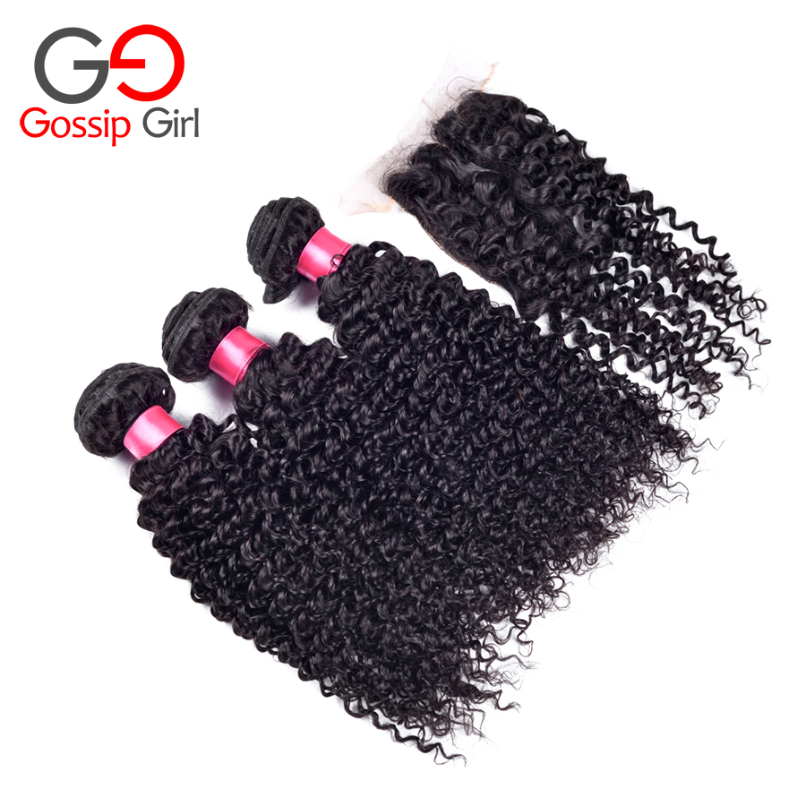 Peruvian Kinky Curly Virgin Hair With Closure Cheap Peruvian Curly Hair With Closure 3 Hair Bundles With Lace Closures No Tangle