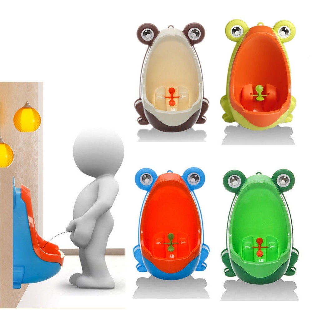 New Children Boy Potty Training Bathroom Urinal Toddler Kid Cartoon Frog Pee Aid Wall Mounted Standing PottiesToilet