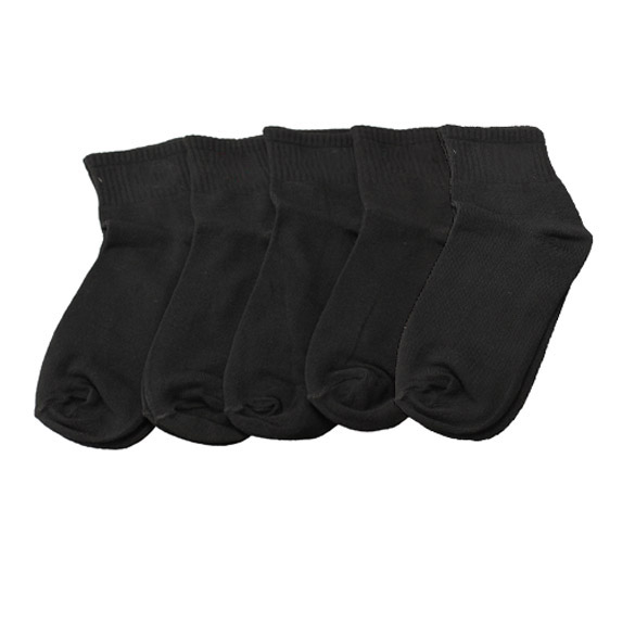 5Pairs Good Quality Men Warm Comfortable Cotton Quarter Sport Athletic Socks Black