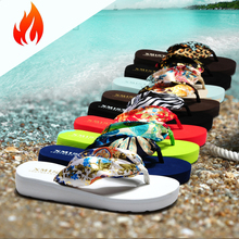 Gitibaba 2016 summer bohemia flower flip flops platform wedges women sandals platform flip slippers beach shoes