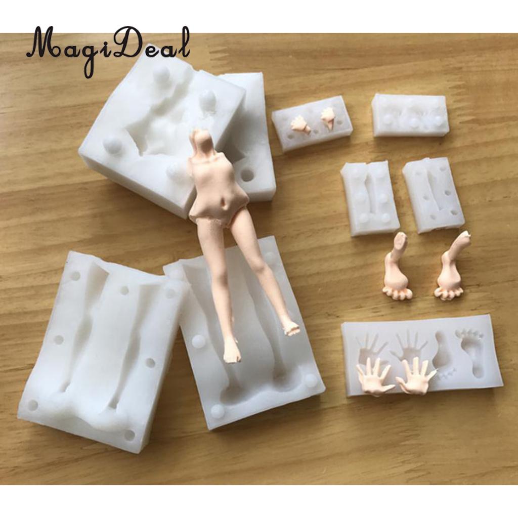 Girl Doll Human Body 3D Silicone Mould Fondant Dolls Cake Molds Polymer Clay Handmade Cartoon Dolls DIY Mold