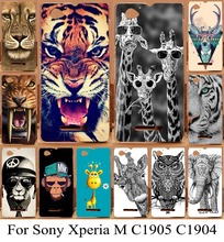 For Sony Xperia M C1905 C1904 C2004 C2005 cool animal pattern painting case skin shell freeshipping