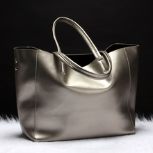 Fashion Women Genuine Leather Shoulder Bags Ladies Shark Solid Cowhide All match Brief Shark Handbag Female Soft Shopping Bolsas