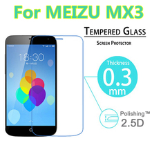 0.3mm 9H 2.5D Explosion-Proof Anti Shatter Toughened Tempered Glass screen For Meizu MX3 LCD Film HD Arc Screen Protector Cover