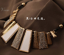 Collier Femme New Fashion Necklaces Pendants PU Leather Rope Geometric Statement Collares for Women Mujer Accessories