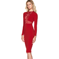 Colorful Apparel Fabulous lace Bust office Black Dress sexy women autumn 2016 party club autumn dresses