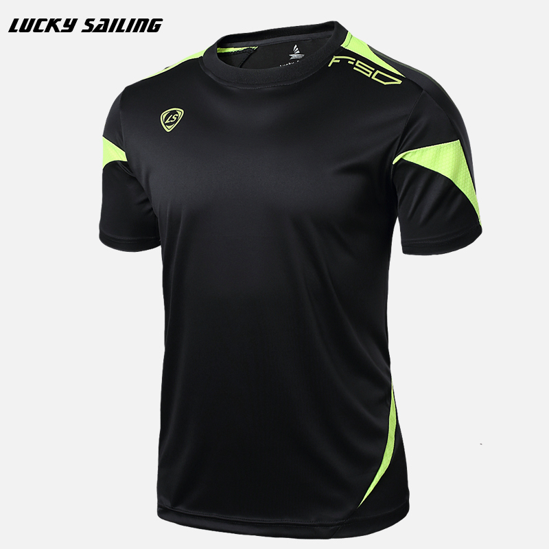LUCKY SAILING Brand New Arrival 2015 men Designer T Shirt Casual Quick Dry Slim Fit running