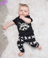 Hot Summer 2016 Children Clothing Suits ISN Boy Sets Langtou Printed T shirt Pants 2PCS Set
