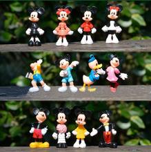Mini Mickey Mouse Donald Duck Minifigures Minnie Cartoon Minifigure 12pcs/set Micro Birthday Cake Decoration Action Figures