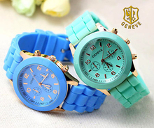2016 Top Brand White Geneva Watches Quartz Watch Women Reloj Women Dress Watches man Silicone Wristwatches relogio masculino