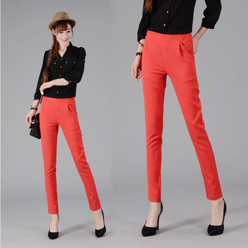 2014 Women Casual Pants Ladies Candy Color Slim Pencil Pants Womens Trousers Skinny Pants XE3213 M2