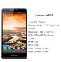 3G Original 6 0 Lenovo A880 Android 4 2 Smartphone MTK6582 1 3GHz Quad Core RAM