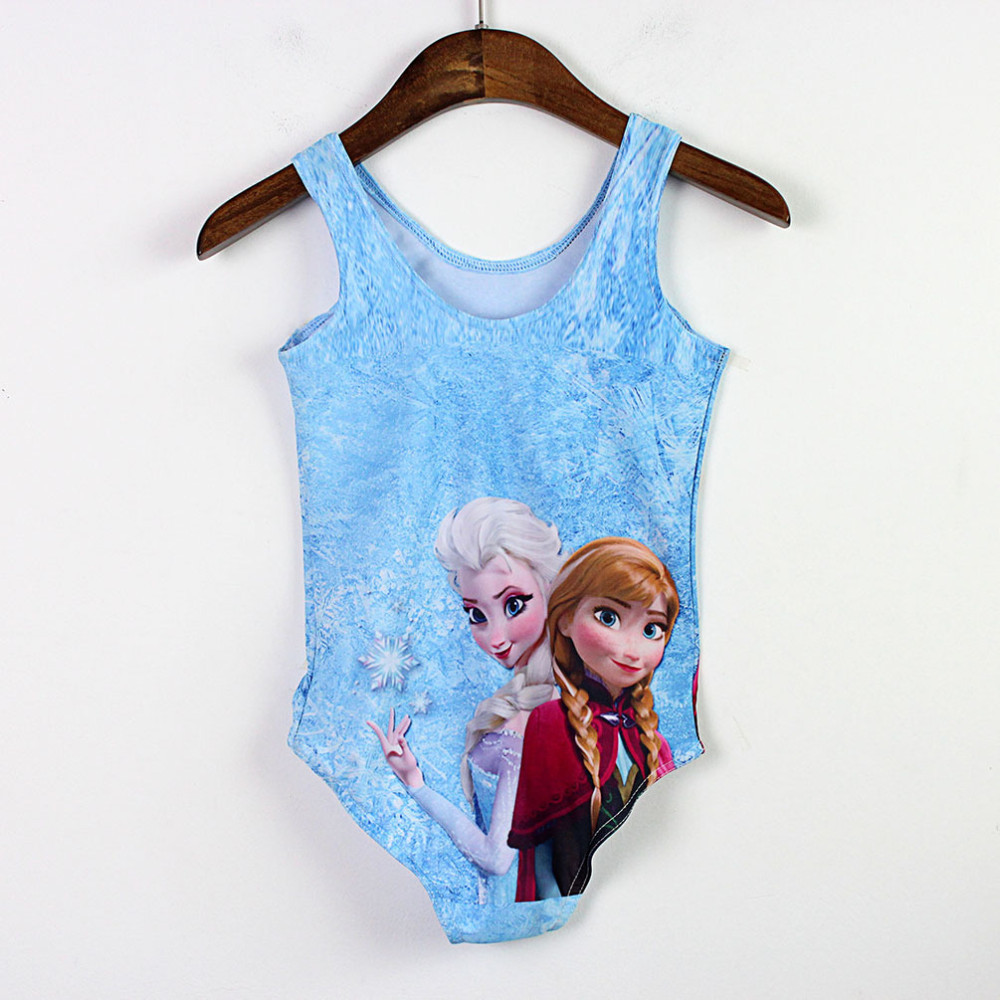 2015 New Arrival 5T-10T Toddler Girls Swimwear Anna Elsa Kids Bathing Suit One-Piece Swimsuit Swim Wear 5 -10 Yr CSST-0002 (5)