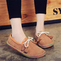 2016 New Fashion Ladies Matte Leather Tendon At The End Peas Shoes Soft Slip On