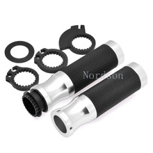 7/8″ Motorcycles Handlebar Grip Hand Grips + Throttle Wires Accessories Set for Suzuki Honda Kawasaki Yamaha Buell Ducati Chrome