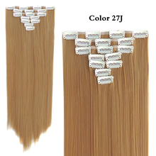 Hair Fibras Tic Tac Cabelo False Extension Aplique de Cabelos Sintetico Extensions Freetress Crazy Color 55cm 130g 7pcs/set