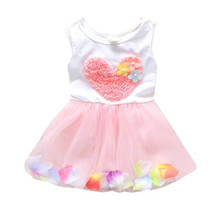 New Kids Girls Summer Dress Princess Party Flower Tutu Dress Clothes Age 0-4Y