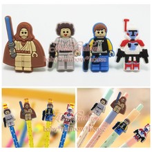 4pcs/lot Legoes Movie Figures Pencil Cap Pencil Topper Writing Supplies office Stationery Gifts Pencil Accessories Kids Gifts
