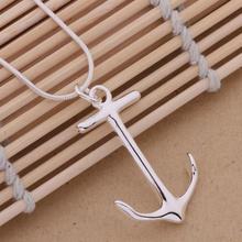 new fashion silver plated charms Anchors charms men women cute nice hot necklace jewelry simple women