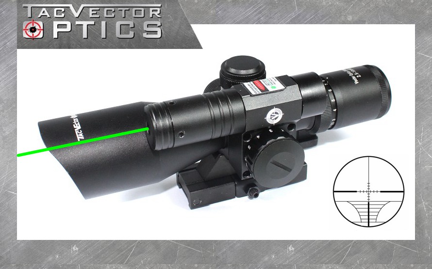 Vector Optics Sideswipe 2.5 10x40 E Compact Green Laser Gun Rifle Scope with Quick Release 20mm