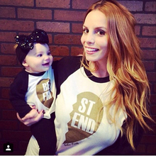 2016 Autumn Spring Family Matching Outfits Long-sleeved Cotton T-shirt Women Kids Clothing Top tees Family Look Family fitted