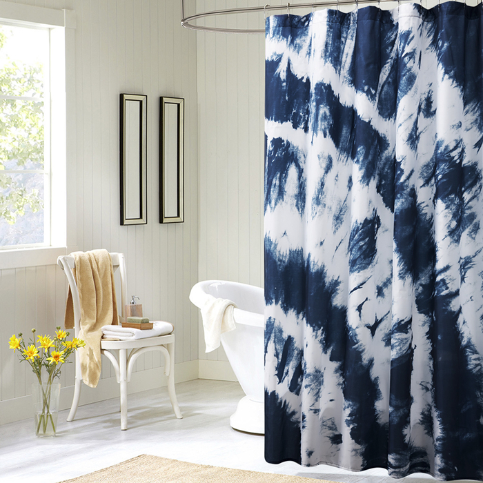 Printed Blue Mediterranean Style Elegant Shower Curtains Bathroom Curtain for Bath Polyester Bathroom Products Free Shipping