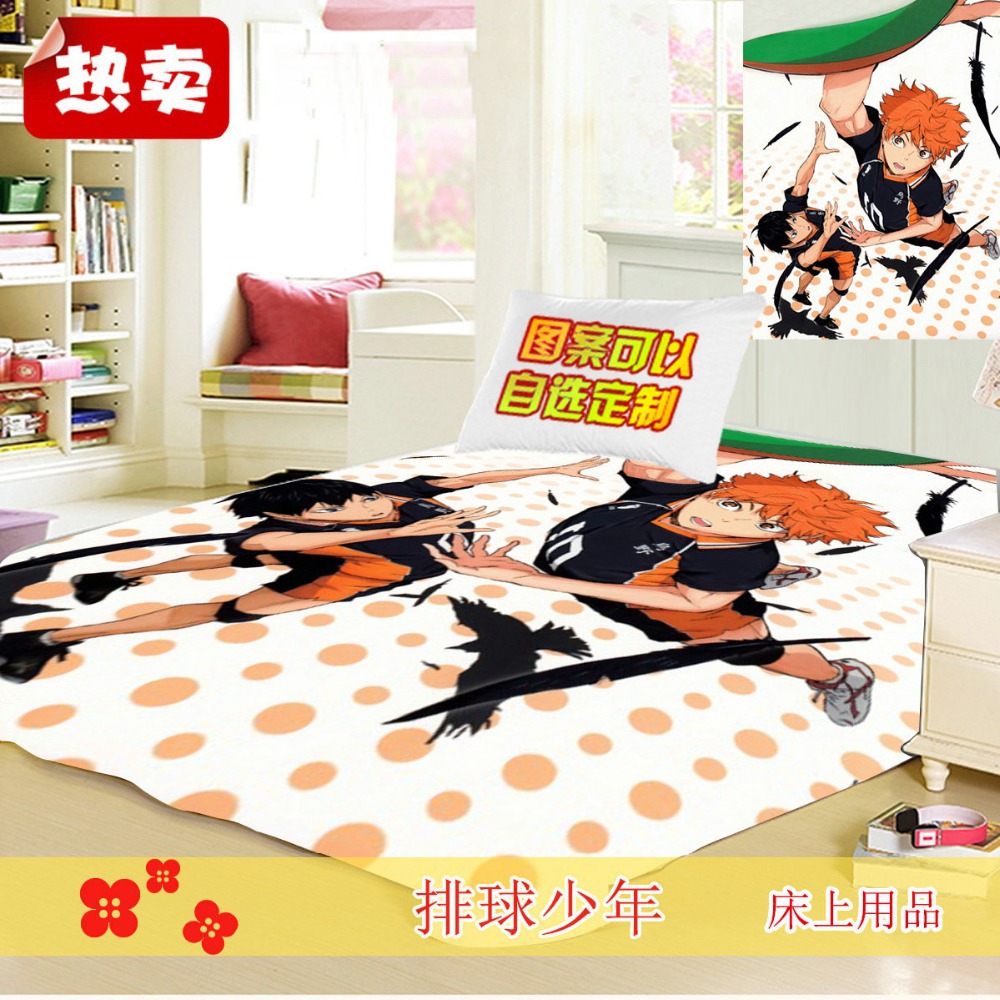 120*210 cm Hot New Japanese cartoon anime bed sheet Haikyuu bedsheet