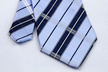 NT0307 Blue Navy Stripe New Mans Smooth Jacquard Woven Silk Polyester Tie Classic Business Wedding Fashion
