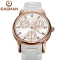 EASMAN Women Ceramic Watch Day and Date Waterproof Mother of Pearl Dial Ladies Ceramic Watches Women