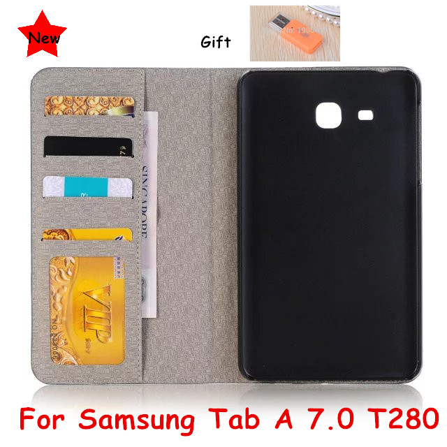  Samsung Galaxy Tab 7.0 T280 t285 Tablet case    PU   Wallet   +    + 